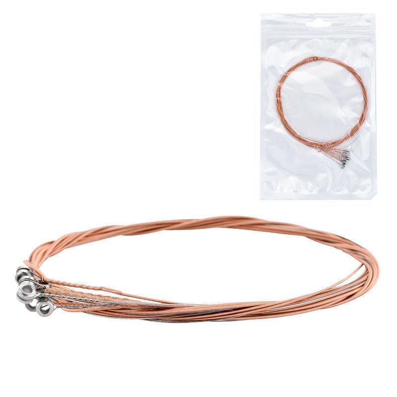 Набор струн для фолк-гитары 1-6, латунь и красная медь, устойчивые к ржавчине и не легко рвущиеся, аксессуары для струн в индивидуальной упаковке